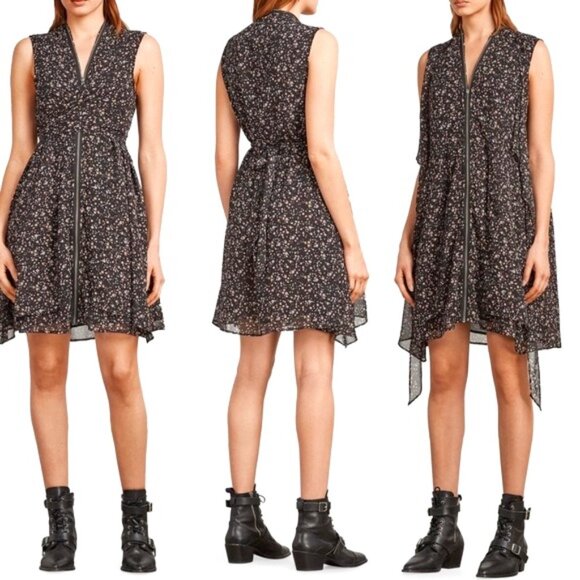 knee length dresses for ladies Modal Off-Shoulder A-Line Mini Dress in Floral Print - XL